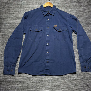 Brixton Button Up Shirt Men's S Blue Heavy Snap Closure Long Sleeve
